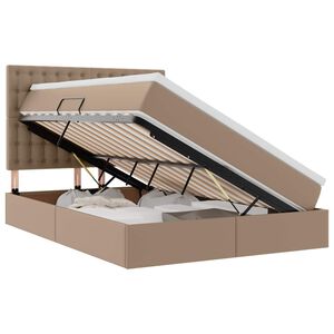 vidaXL Lit de Rangement Cappuccino 140 x 190 cm Cuir synth&eacute;tique