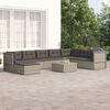 vidaXL Salon de jardin 8 pcs avec coussins Gris Résine tressée