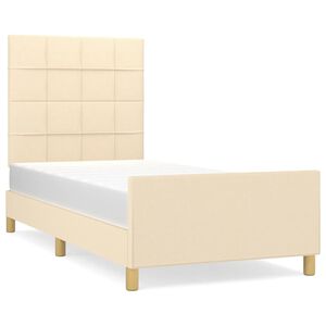 vidaXL Cadre de lit sans matelas cr&egrave;me 100x200 cm tissu