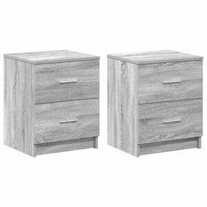 vidaXL Tables de chevet 2 pcs avec 2 tiroirs Gris Sonoma 40x36x50 cm