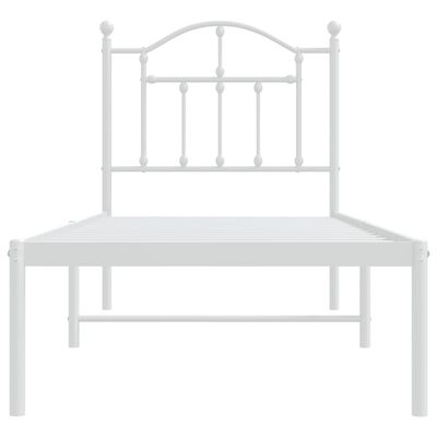 vidaXL Cadre de lit métal sans matelas avec tête de lit blanc 75x190cm