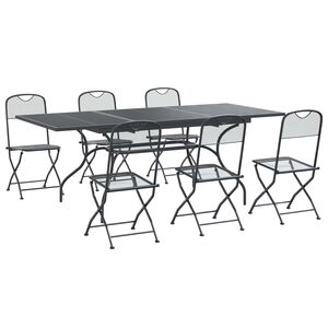 vidaXL Ensemble de salle &agrave; manger pour jardin 7 pcs Anthracite