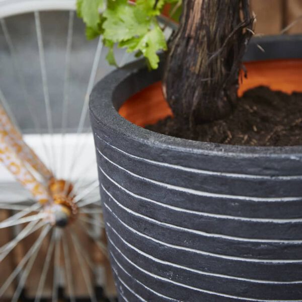 Capi Pot &agrave; fleurs Nature Row &eacute;l&eacute;gant bas 36x47 cm anthracite KRWZ782