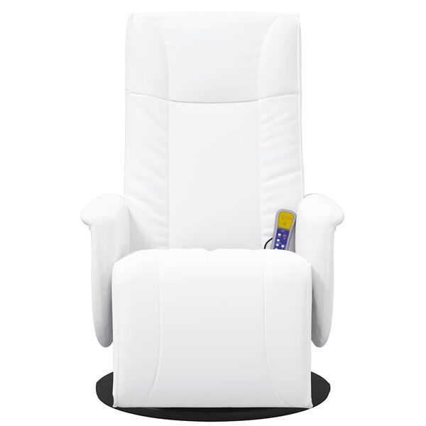 vidaXL Fauteuil inclinable de massage repose-pieds blanc similicuir