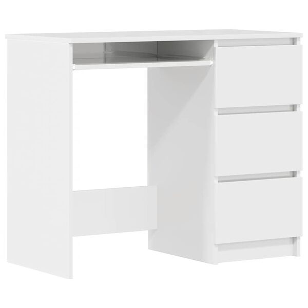 vidaXL Bureau Blanc brillant 90x45x76 cm Bois d&rsquo;ing&eacute;nierie