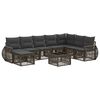 vidaXL Ensemble de canap&eacute; de jardin 9 pc Gris et Gris fonc&eacute; polyrotin
