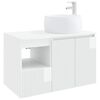vidaXL Ensemble de mobilier de salle de bain 2 pc Blanc brillant