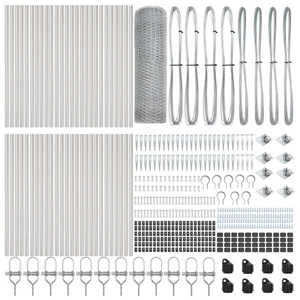 vidaXL Poteau de cl&ocirc;ture. Argent&eacute; 100 x 0,8 m (maillage de 25 mm)