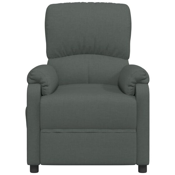 vidaXL Fauteuil de massage Gris fonc&eacute; Tissu