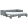 vidaXL Lit de jour avec gigogne et matelas gris clair 90x200 cm tissu