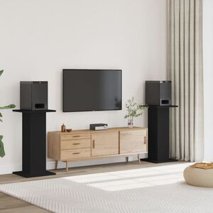vidaXL Supports de haut-parleurs 2 pcs noir bois d'ing&eacute;nierie