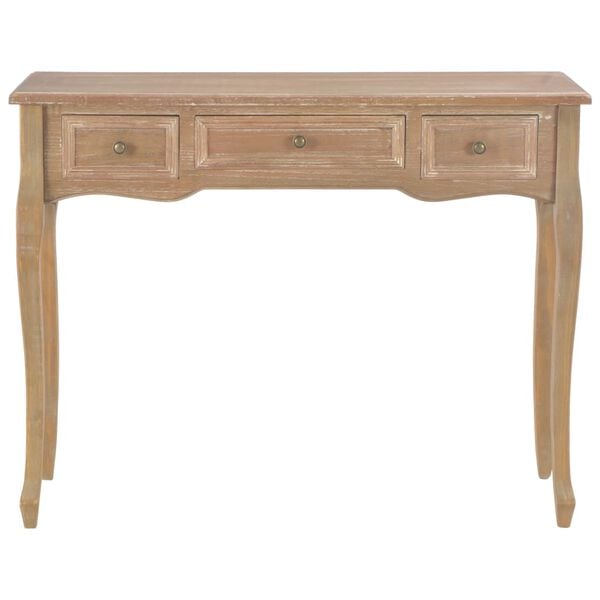 vidaXL Table de console et coiffeuse avec 3 tiroirs Marron