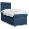 vidaXL Sommier &agrave; lattes de lit avec matelas Bleu 100x200 cm Tissu