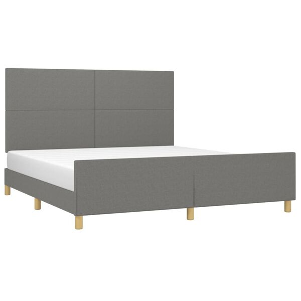 vidaXL Cadre de lit sans matelas gris fonc&eacute; 180x200 cm tissu