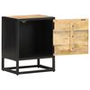 vidaXL Table de chevet &agrave; porte sculpt&eacute;e 40x30x50 cm Bois manguier brut