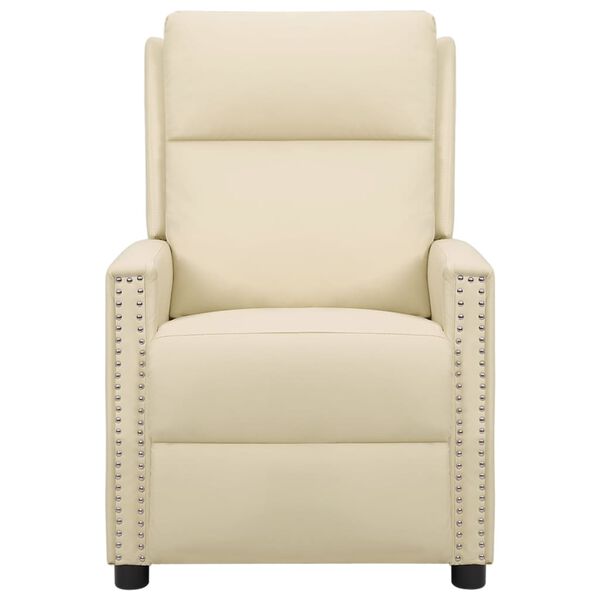 vidaXL Fauteuil inclinable Cr&egrave;me Similicuir