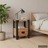 vidaXL Table de chevet Bois d'acacia Acier 40 x 30 x 54 cm