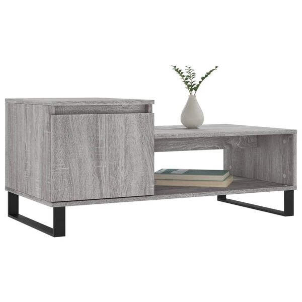 vidaXL Table basse Sonoma gris 100x50x45 cm Bois d'ing&eacute;nierie