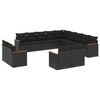 vidaXL Salon de jardin avec coussins 13 pcs noir r&eacute;sine tress&eacute;e