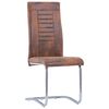 vidaXL Chaises à manger cantilever lot de 4 marron similicuir daim