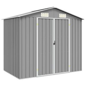 vidaXL Abri de jardin Gris 205x129x183 cm M&eacute;tal galvanis&eacute;