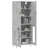 vidaXL Buffet haut Gris b&eacute;ton 69,5x34x180 cm Bois d'ing&eacute;nierie