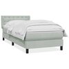 vidaXL Sommier &agrave; lattes de lit et matelas gris clair 90x220 cm velours