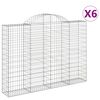 vidaXL Paniers &agrave; gabions arqu&eacute;s 6 pcs 200x30x140/160 cm Fer galvanis&eacute;