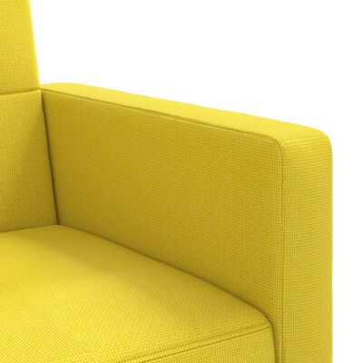 vidaXL Canapé-lit avec coussins jaune clair tissu