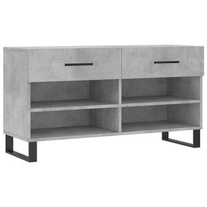 vidaXL Banc &agrave; chaussures gris b&eacute;ton 102x35x55 cm bois d'ing&eacute;nierie