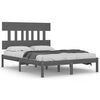 vidaXL Cadre de lit sans matelas gris 140x190 cm bois massif
