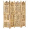 vidaXL Cloison de s&eacute;paration 4 panneaux 160x165 cm Bois de manguier