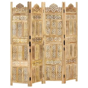 vidaXL Cloison de s&eacute;paration 4 panneaux 160x165 cm Bois de manguier