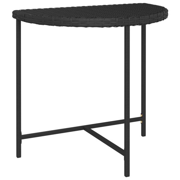 vidaXL Table de jardin Noir 80x50x75 cm R&eacute;sine tress&eacute;e
