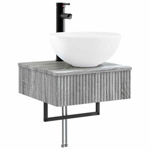 vidaXL Basin de lavage mural Sonoma gris 40 x 41 x 40,5 cm