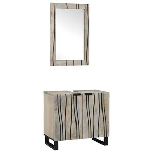 vidaXL Ensemble d'armoire de salle de bain 2 pi&egrave;ces Blanc