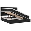 vidaXL Lit de rangement LED avec matelas Noir 160 x 200 cm Tissu