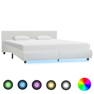 vidaXL Cadre de lit avec LED sans matelas blanc 180x200 cm