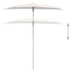 vidaXL Demi-parasol de jardin avec m&acirc;t 180x90 cm sable