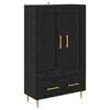 vidaXL Haut Armoire Ch&ecirc;ne noir 69,5 x 31 x 115 cm Bois d'ing&eacute;nierie