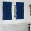 vidaXL Rideaux occultants avec anneaux 2 pcs Bleu fonc&eacute; 140 x 140 cm