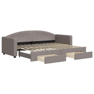 vidaXL Lit de jour avec gigogne et tiroirs sans matelas taupe 80x200cm