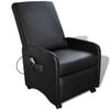 vidaXL Fauteuil de massage Noir Similicuir