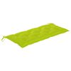 vidaXL Banc de jardin avec coussin vert vif 120 cm Bois de teck massif