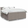 vidaXL Sommier &agrave; lattes de lit avec matelas Taupe 200x200 cm Tissu