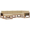 vidaXL Ensemble de canap&eacute;s d'ext&eacute;rieur 6 pc Naturel et Beige