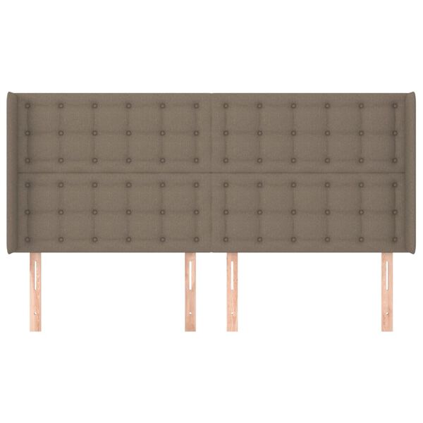 vidaXL T&ecirc;te de lit avec oreilles Taupe 183x16x118/128 cm Tissu