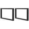 vidaXL Supports d'&eacute;tag&egrave;res pour lavabo 2 pcs noir rectangulaire acier