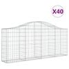 vidaXL Paniers à gabions arqués 40 pcs 200x30x80/100 cm Fer galvanisé