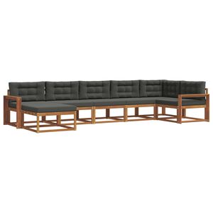 vidaXL Ensemble de canap&eacute;s d'ext&eacute;rieur 7 pc Naturel et Anthracite